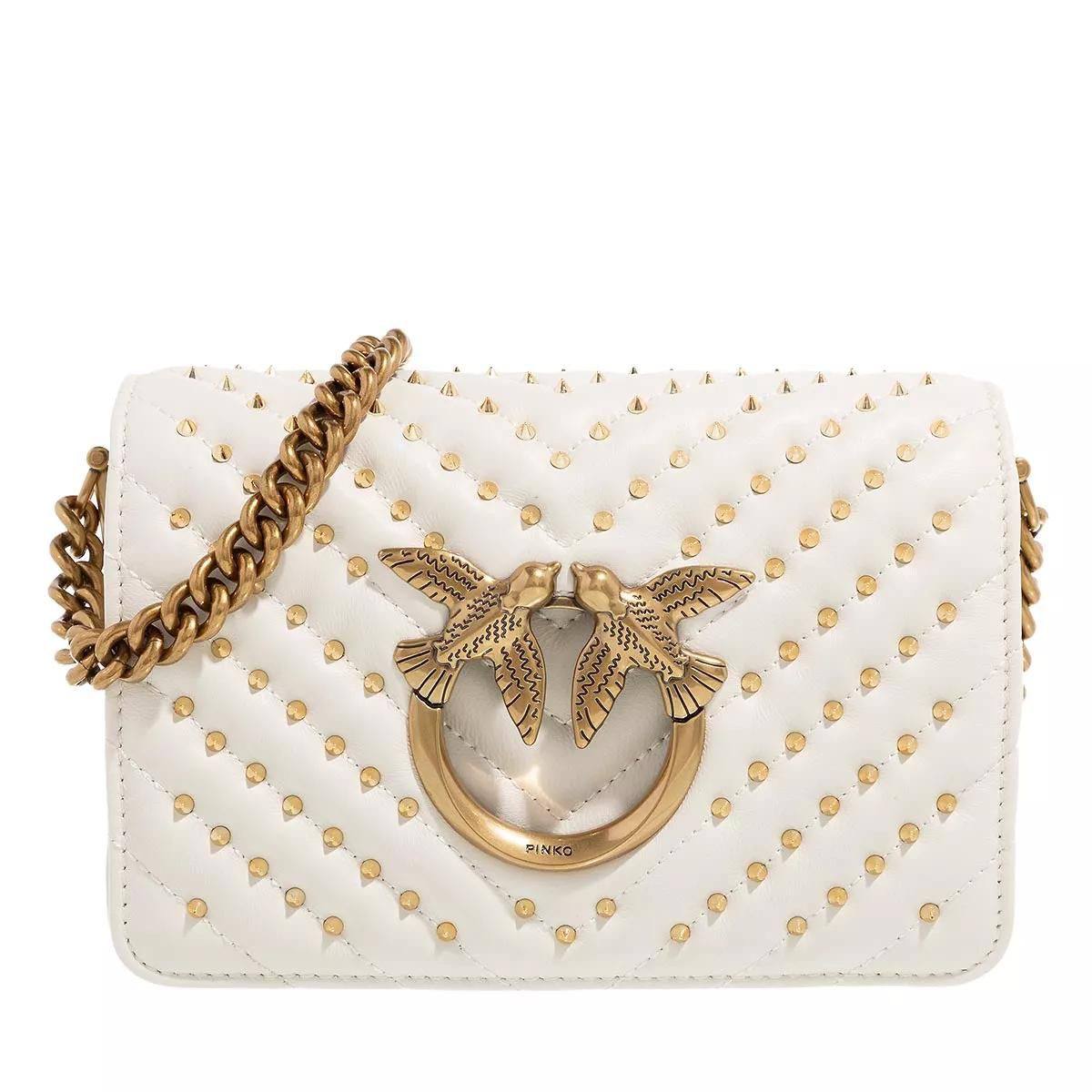 PINKO LOVE CLICK MINI STUDS CROSSBODY BAG SHEEPSKIN LEATHER
