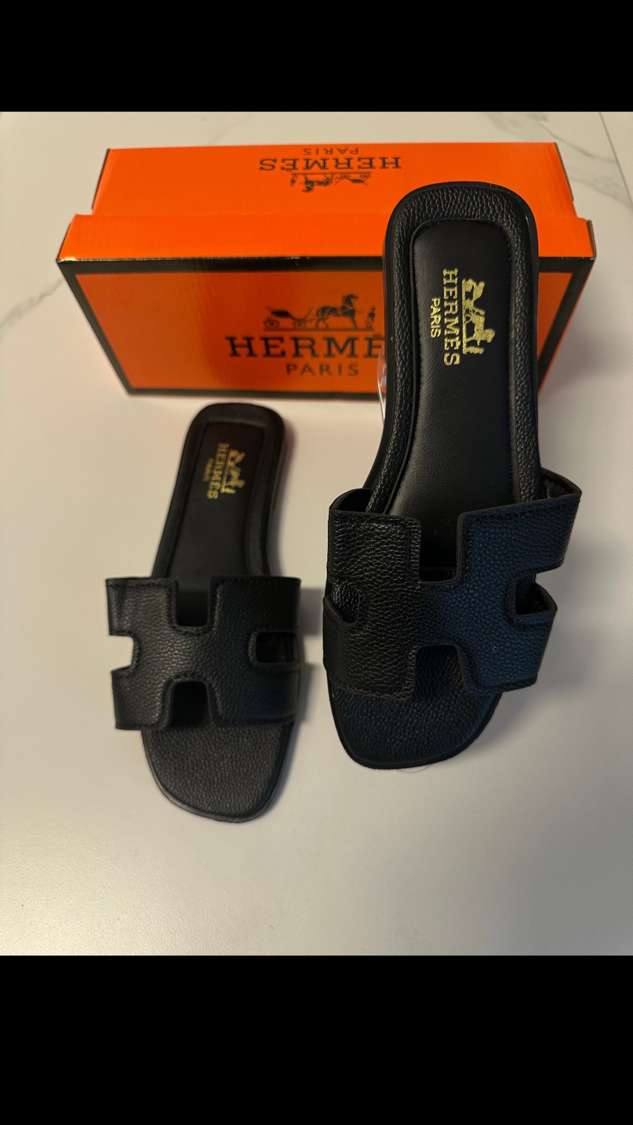 Hermes slide Μαύρο