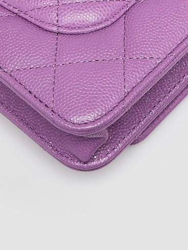CHANEL
Purple Quilted Caviar Leather